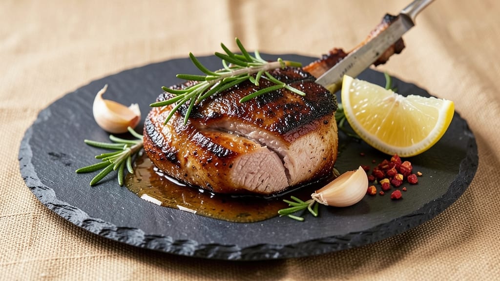Carrabba's Grilled Pork Chops Recipe: Five-Spice Glaze Meets Celery Crown Crunch