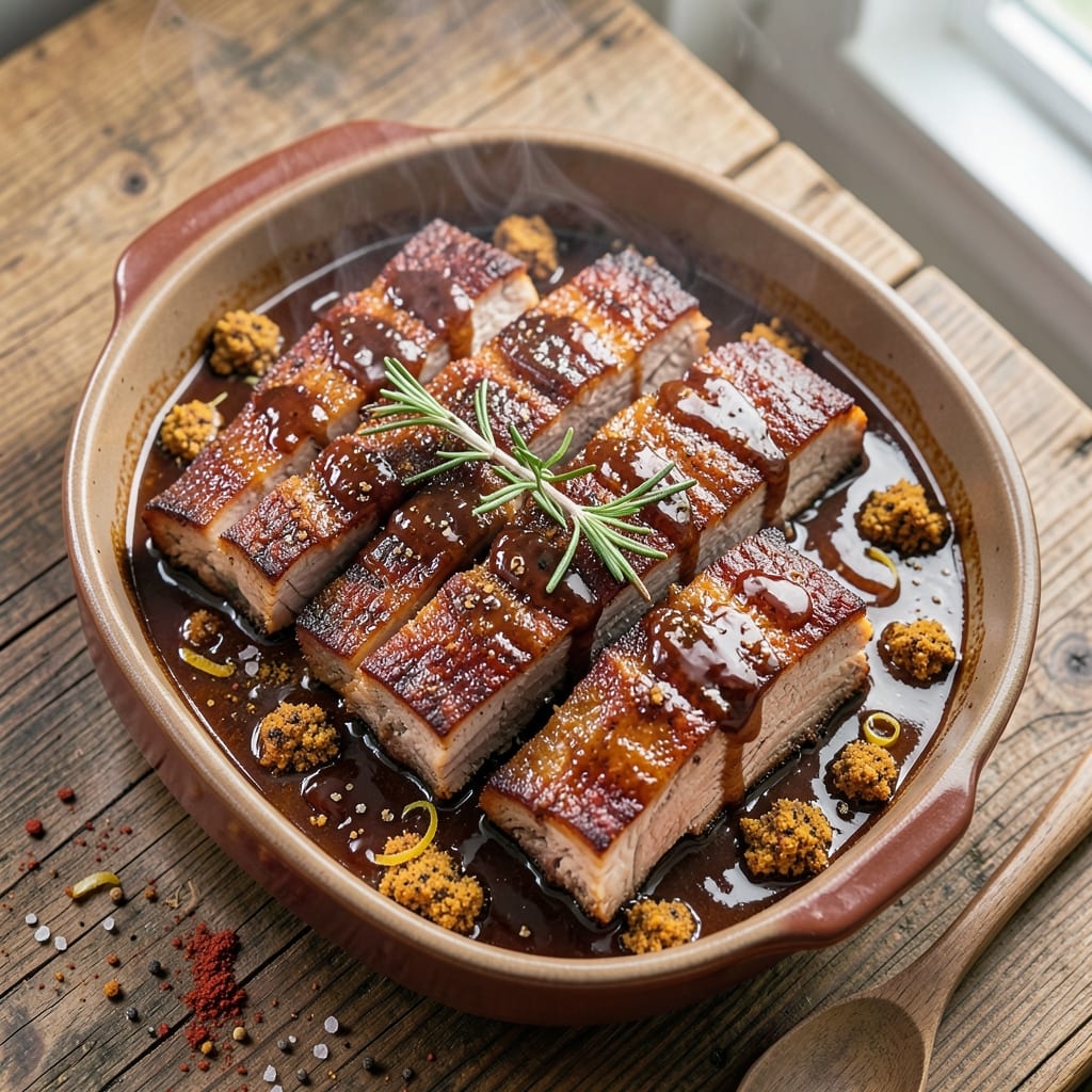 BBQ Pork Spare Ribs Recipe: Oven-Braised Crispy Bark, Fall-Off-The-Bone Tenderness