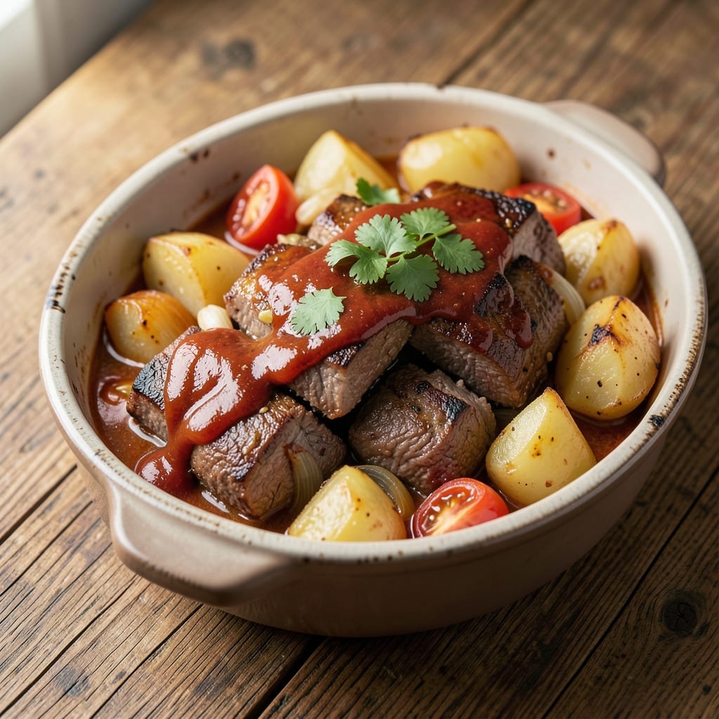 Beef and Pork Caldereta Recipe: Filipino Stew Simmered to Rich, Vinegar-Infused Depth