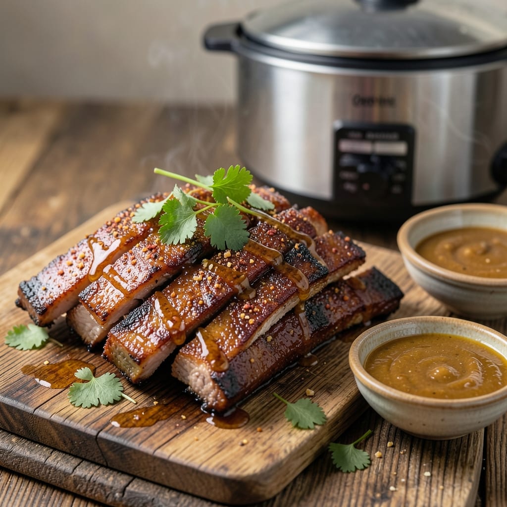 BBQ Pork Spare Ribs Slow Cooker Recipe: Smokehouse-Infused Crust and Fork-Tender Meat