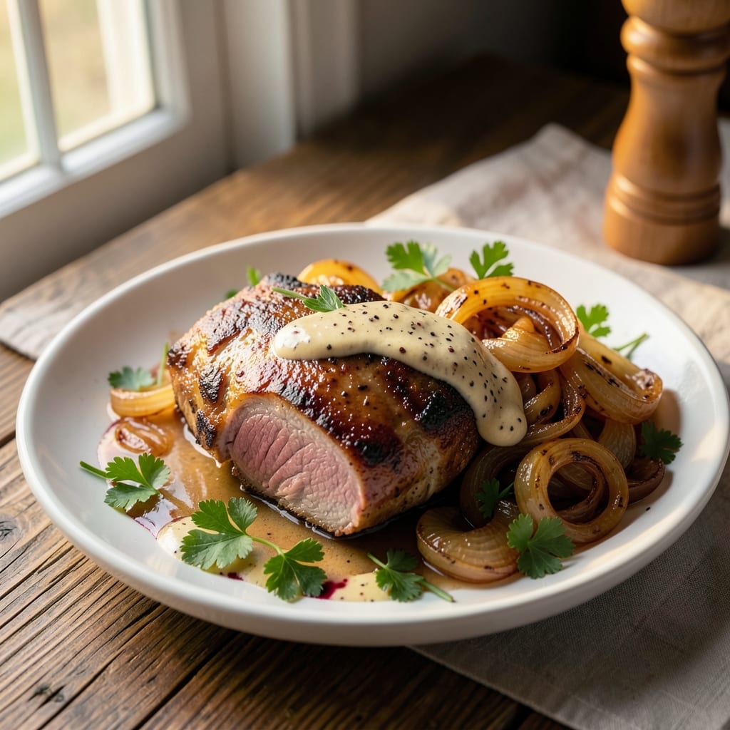 Bavarian Pork Chops Recipe: Caramelized Onion Crust With Perfect Pink Centers