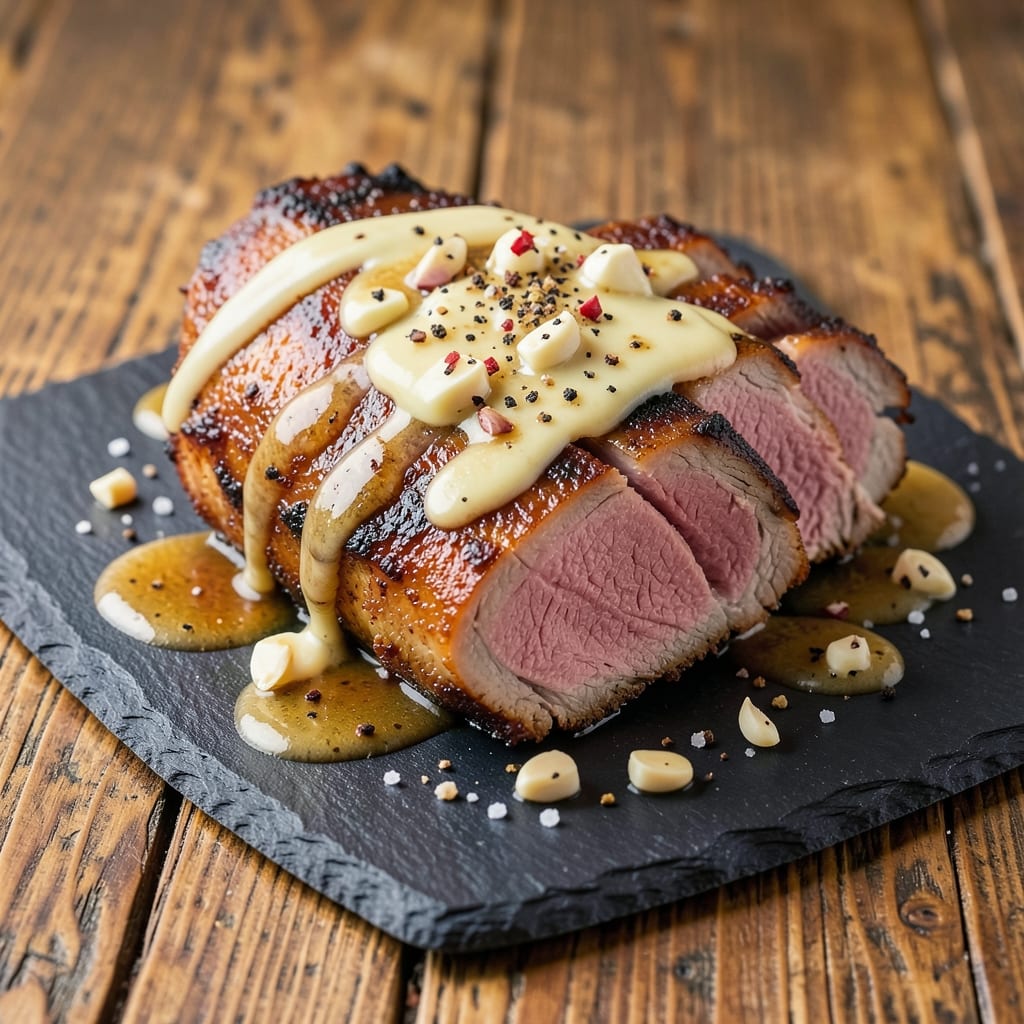 Bobby Flay's Pork Roast Recipe: Garlic-Butter Crust Meets Juicy Pink Centers