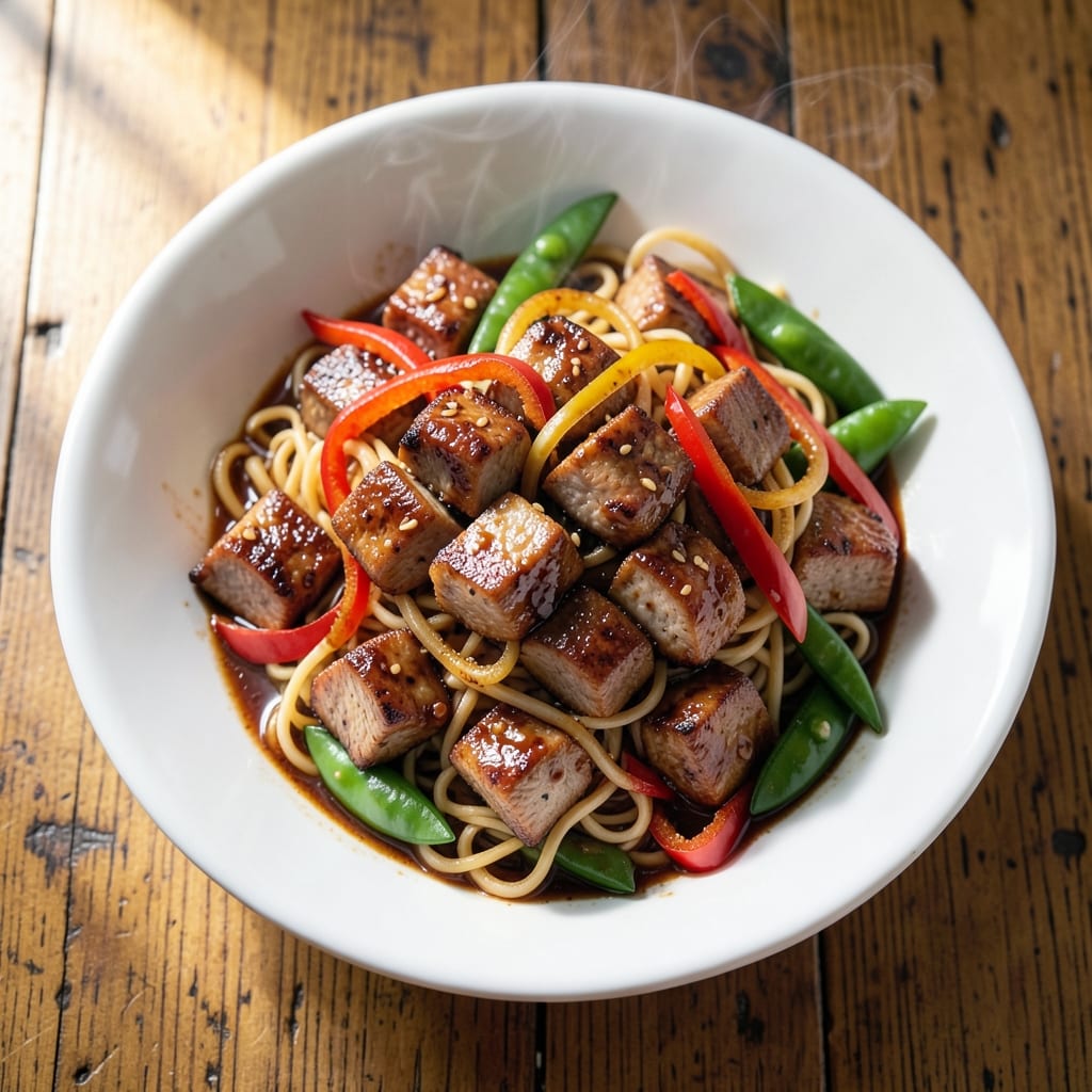 Betty Crocker's Pork Chop Suey Recipe: Wok-Tossed Noodles With Crispy Pork Bites