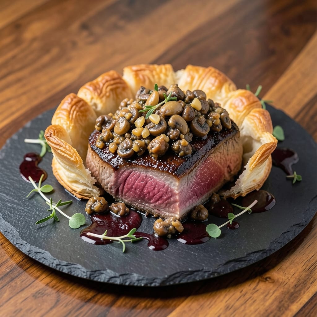 Beef Wellington No-Pork Recipe: Mushroom-Duxelles Crust With Perfectly Pink Centers
