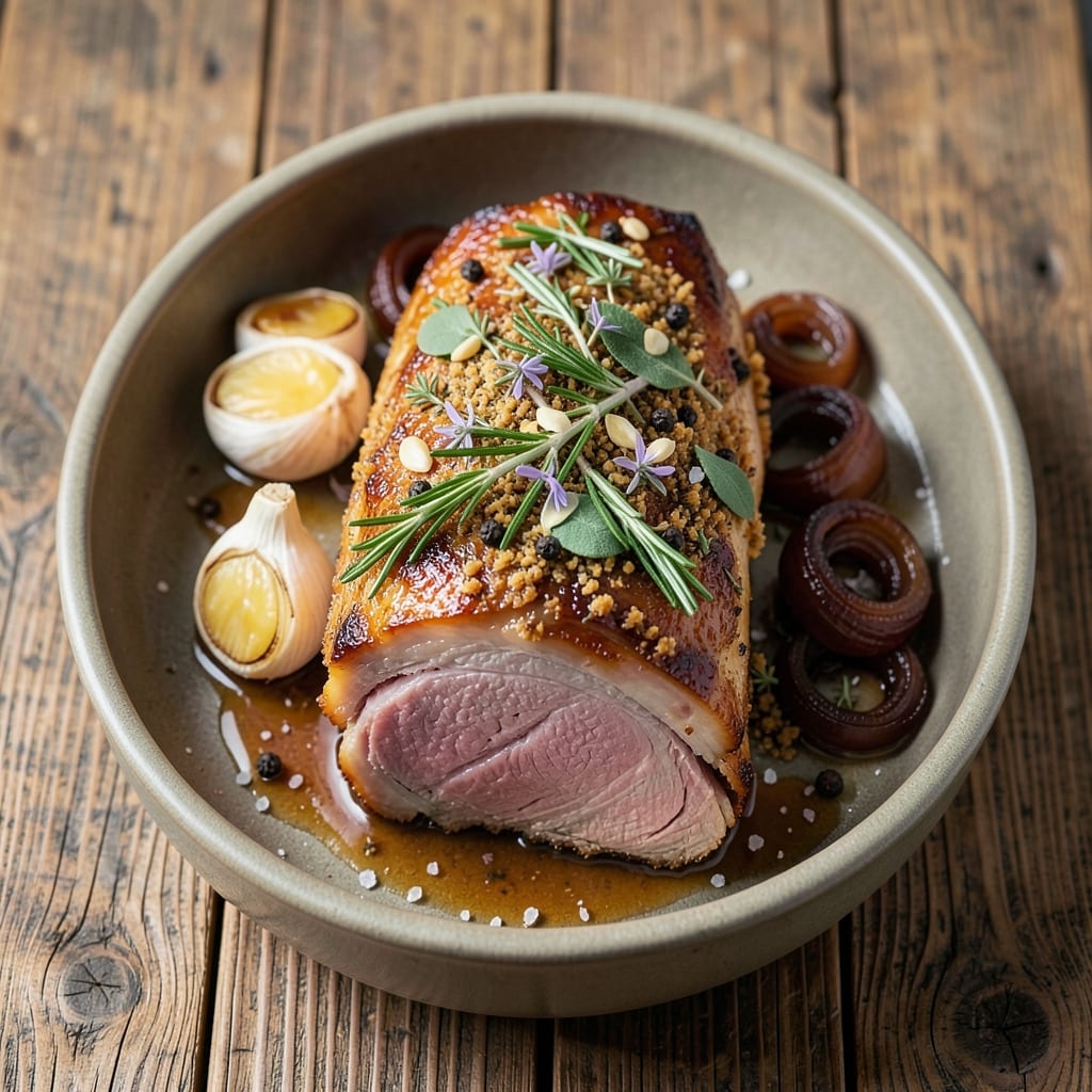 6-Lb Pork Loin Roast Recipe: Garlic-Herb Crust Seals in Moisture