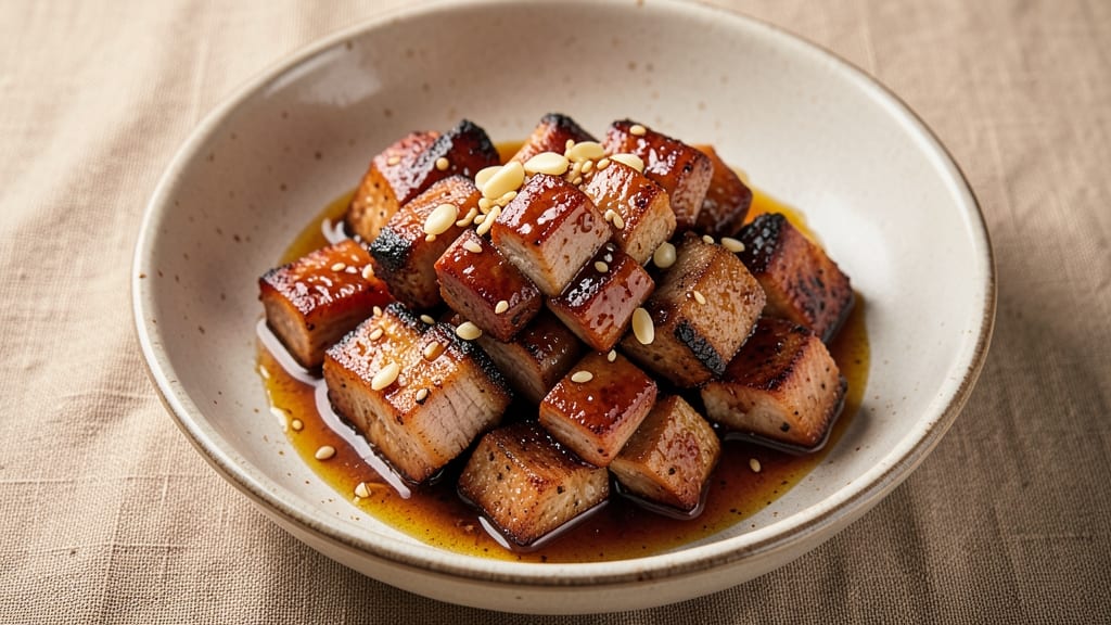 Chinese Grilled Pork Recipe: Charred Bark and Celery Crown Crunch Contrast