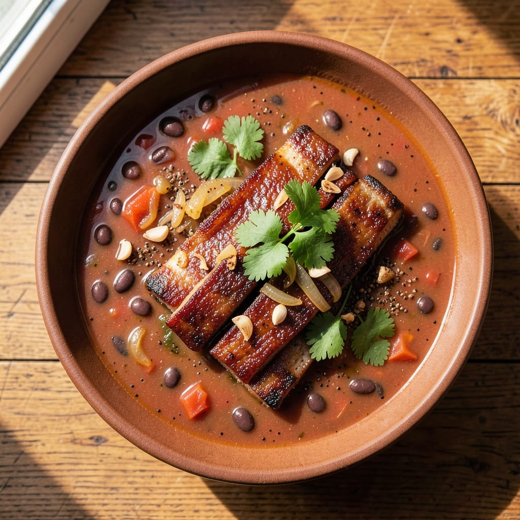 Black Bean Soup with Pork Ribs Recipe: Smoky Ribs Meet Hearty Bean Magic