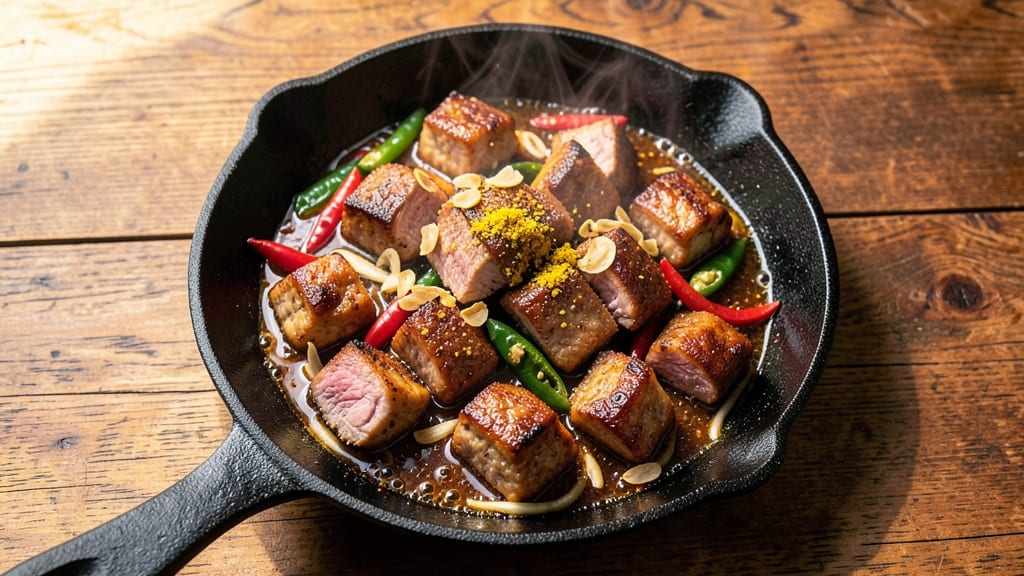 Coorg Pork Fry Recipe: Smoky Five-Spice Crisp With Celery Crown Twist