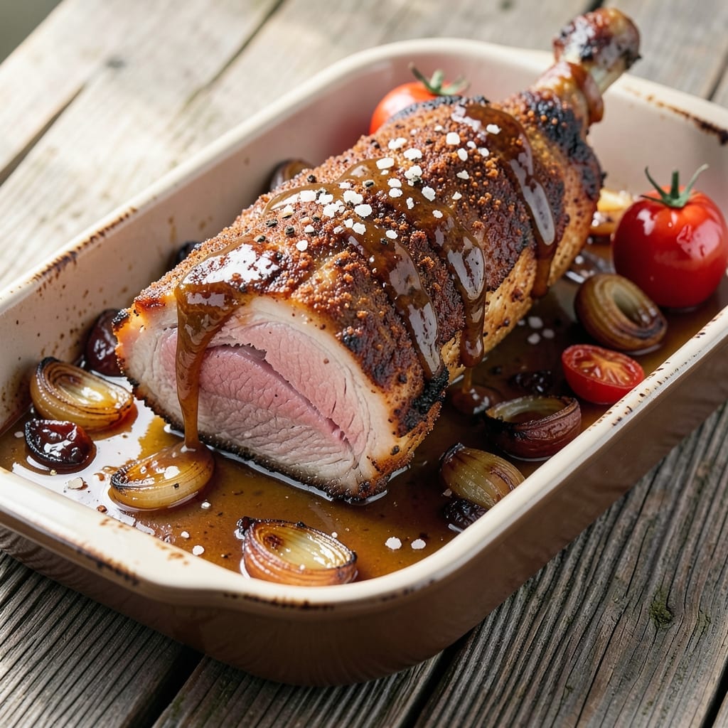 BBQ Pork Leg Roast Recipe: Smokehouse Crust Meets Juicy Pink Core