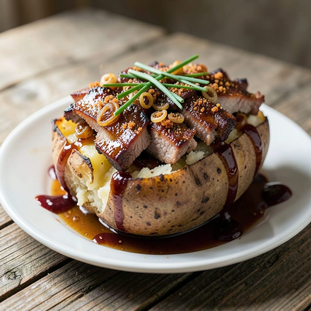 BBQ Pork Baked Potato Recipe: Crispy Skin, Smoky Stuffed Core