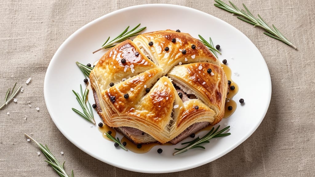 Cookrate Pork Tenderloin in Puff Pastry Recipe: Flaky Crust Wrapped Around Juicy Meat