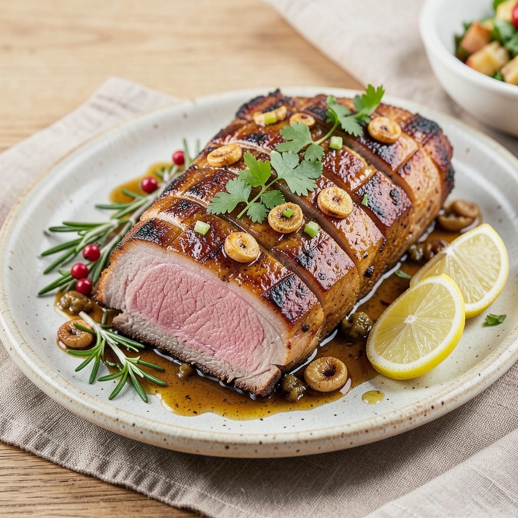 Bobby Flay's Pork Loin Roast Recipe: Garlic-Herb Crust With Perfectly Pink Centers