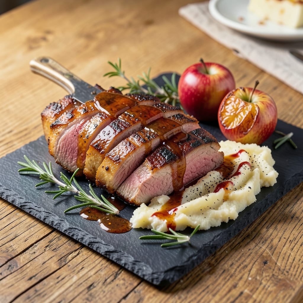 Berkshire Pork Rack Recipe: Apple Cider Vinegar Crisp with Juicy Pink Heart